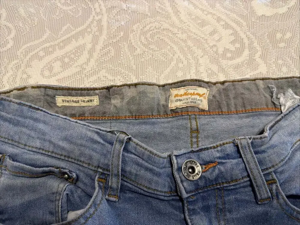 Weatherproof Vintage Womens Blue Denim Medium Wash Skinny Jeans Size 32X30